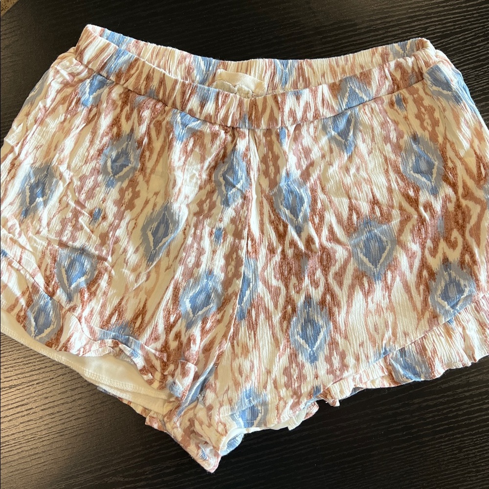 Crescent Blue and Brown Patterned Shorts